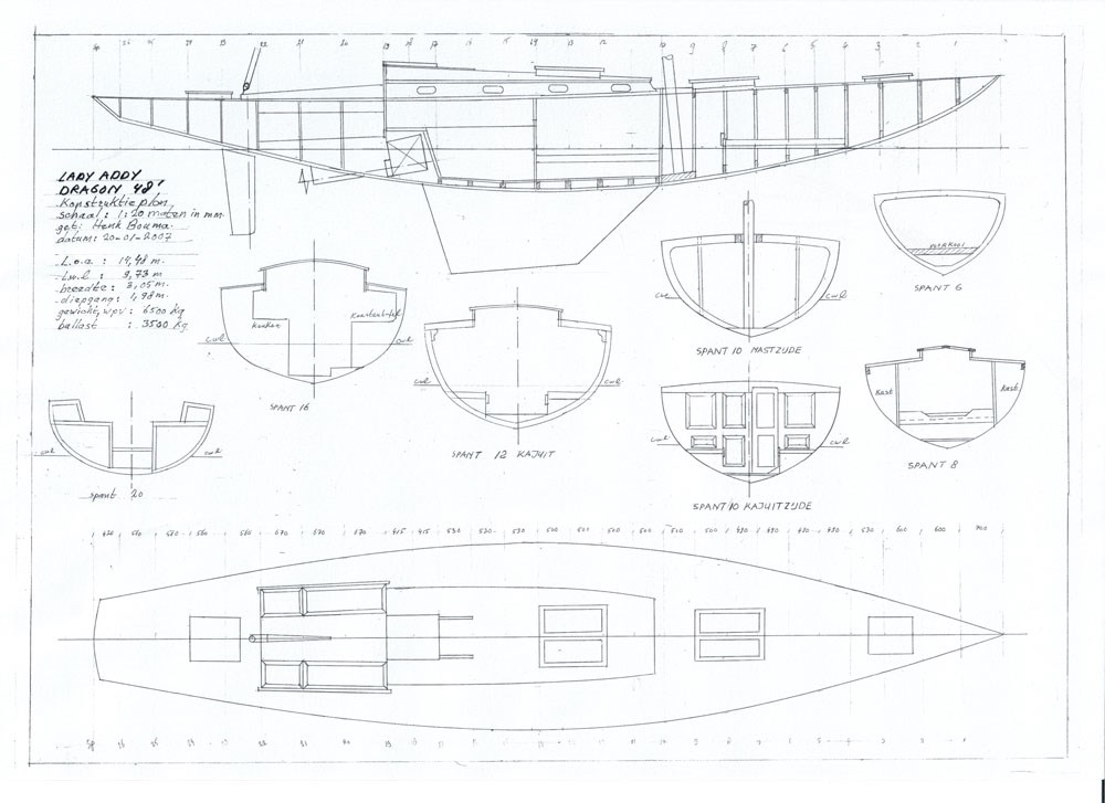 Constructietekening Lady Addy